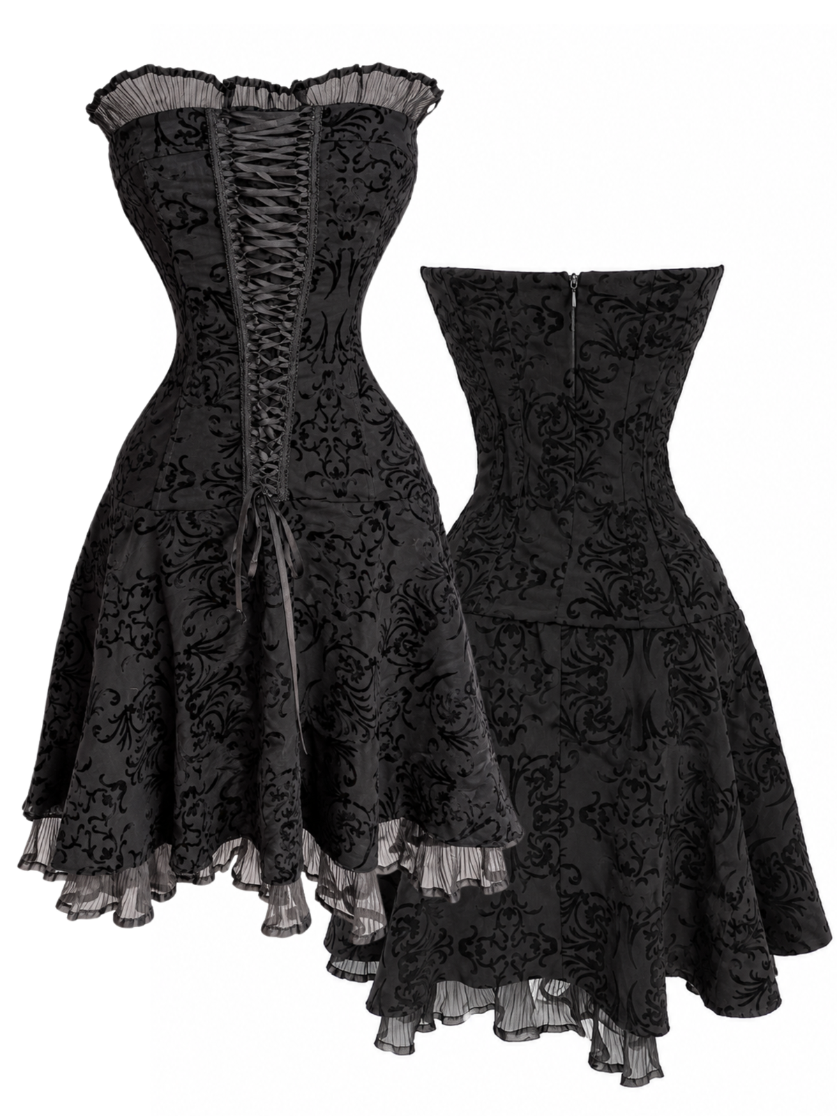 Gothic Corset Ruffle Dress