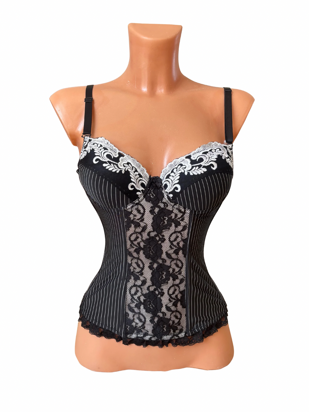 Lace-Trim Corset Top