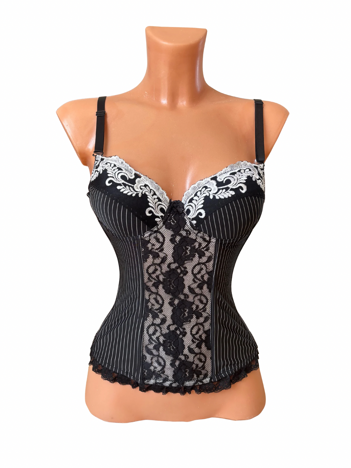 Lace-Trim Corset Top