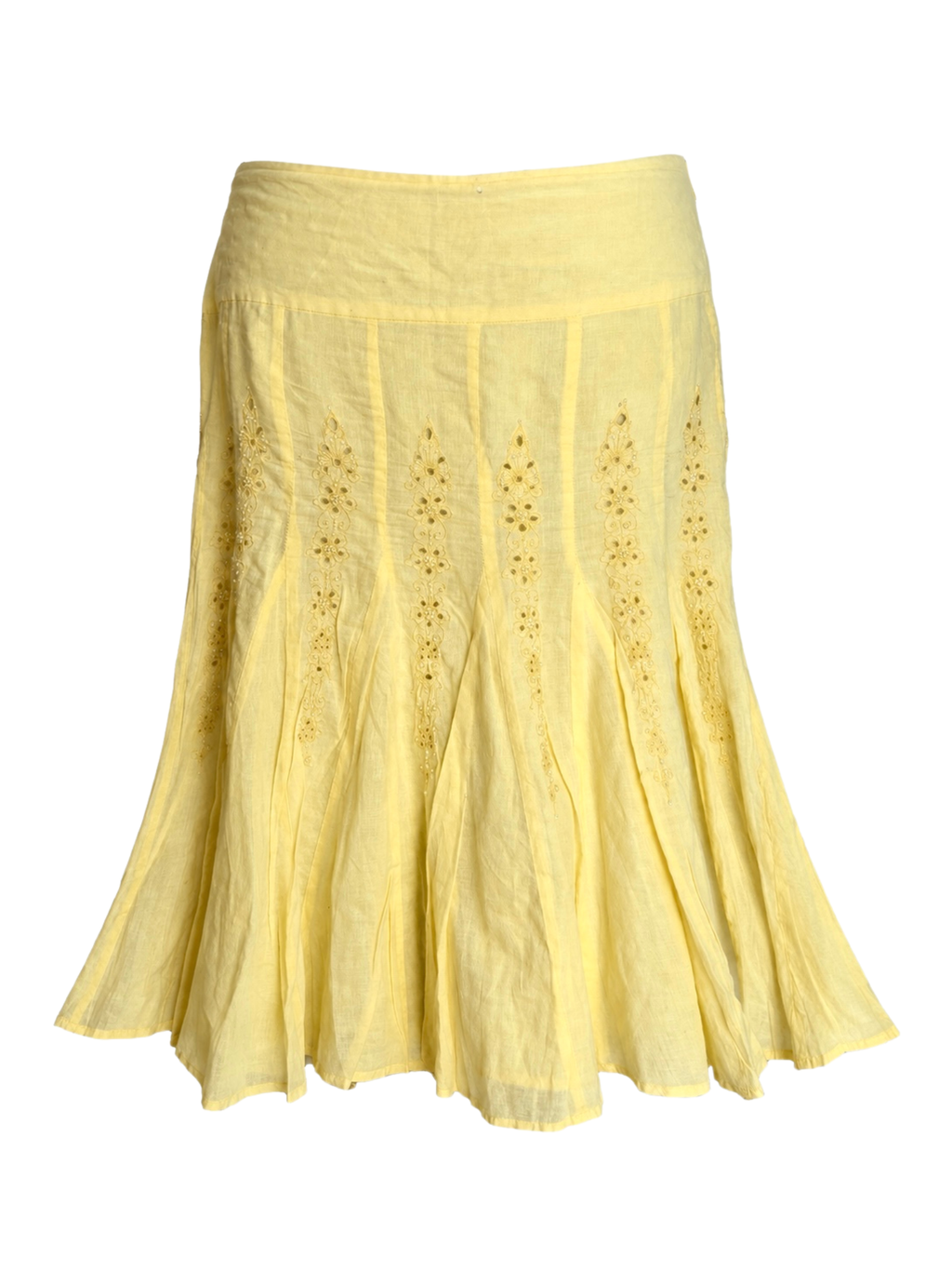 Cotton Beaded Midi Skirt