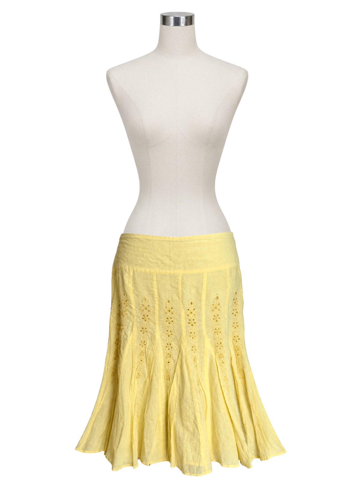 Cotton Beaded Midi Skirt