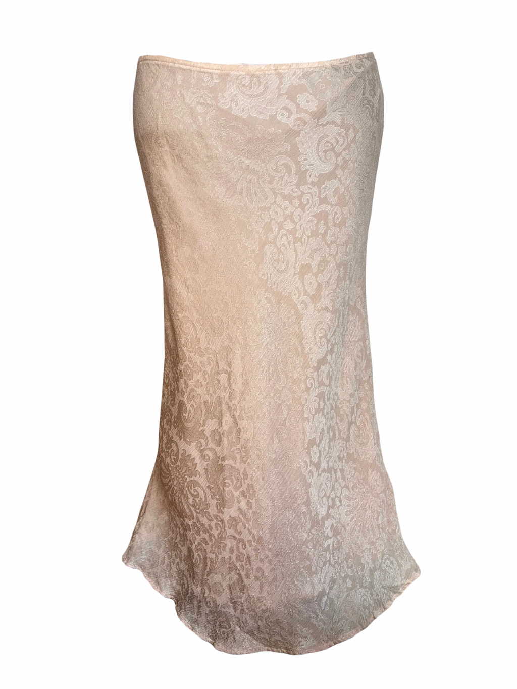 Silk Jacquard Damask Slip Skirt