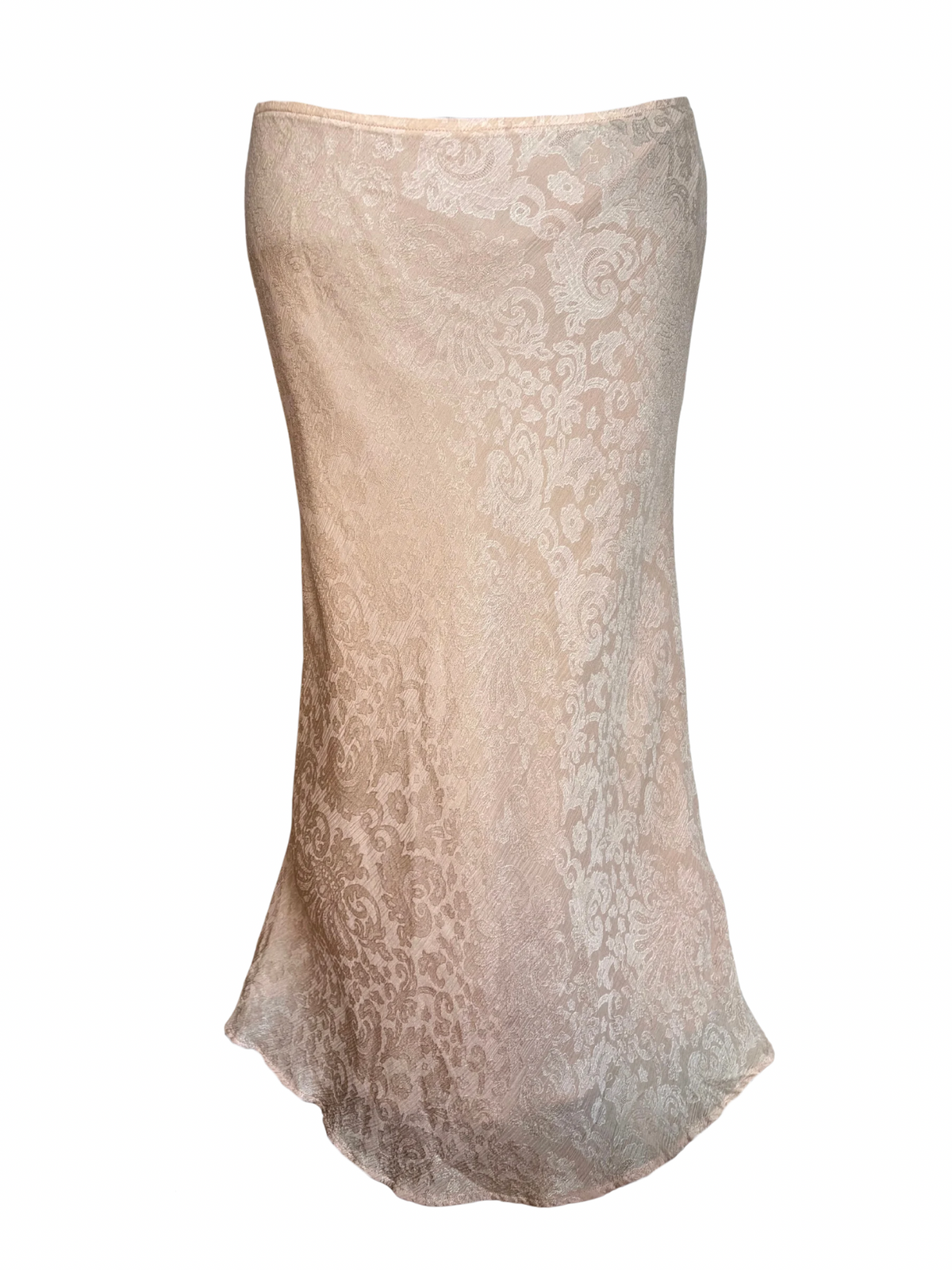 Silk Jacquard Damask Slip Skirt