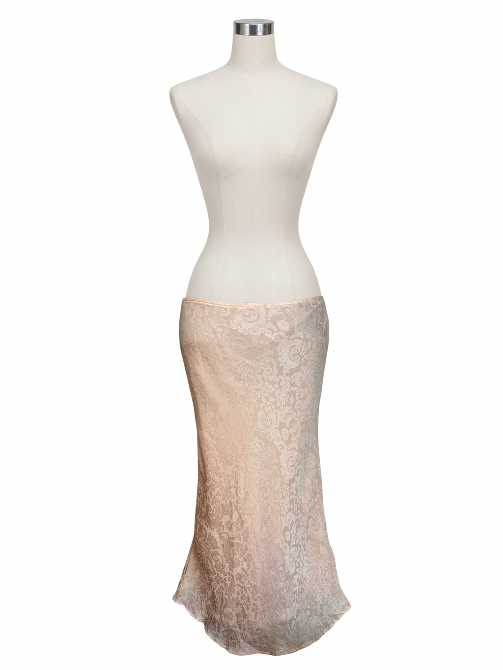 Silk Jacquard Damask Slip Skirt