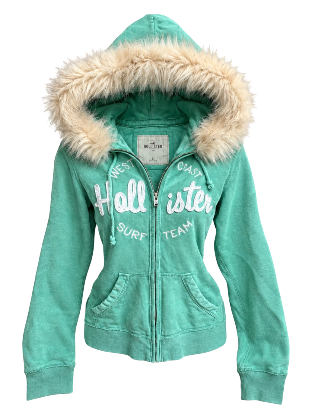 Hollister Y2K Zip Fur Hoodie