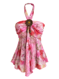Paisley Beaded Halter Camisole Top