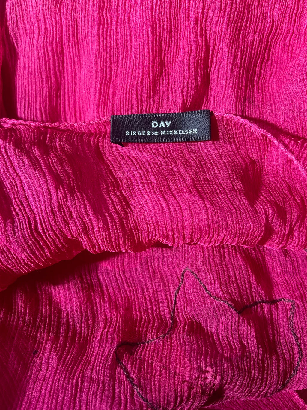 Vibrant Pink Floral Sequin Silk Dress