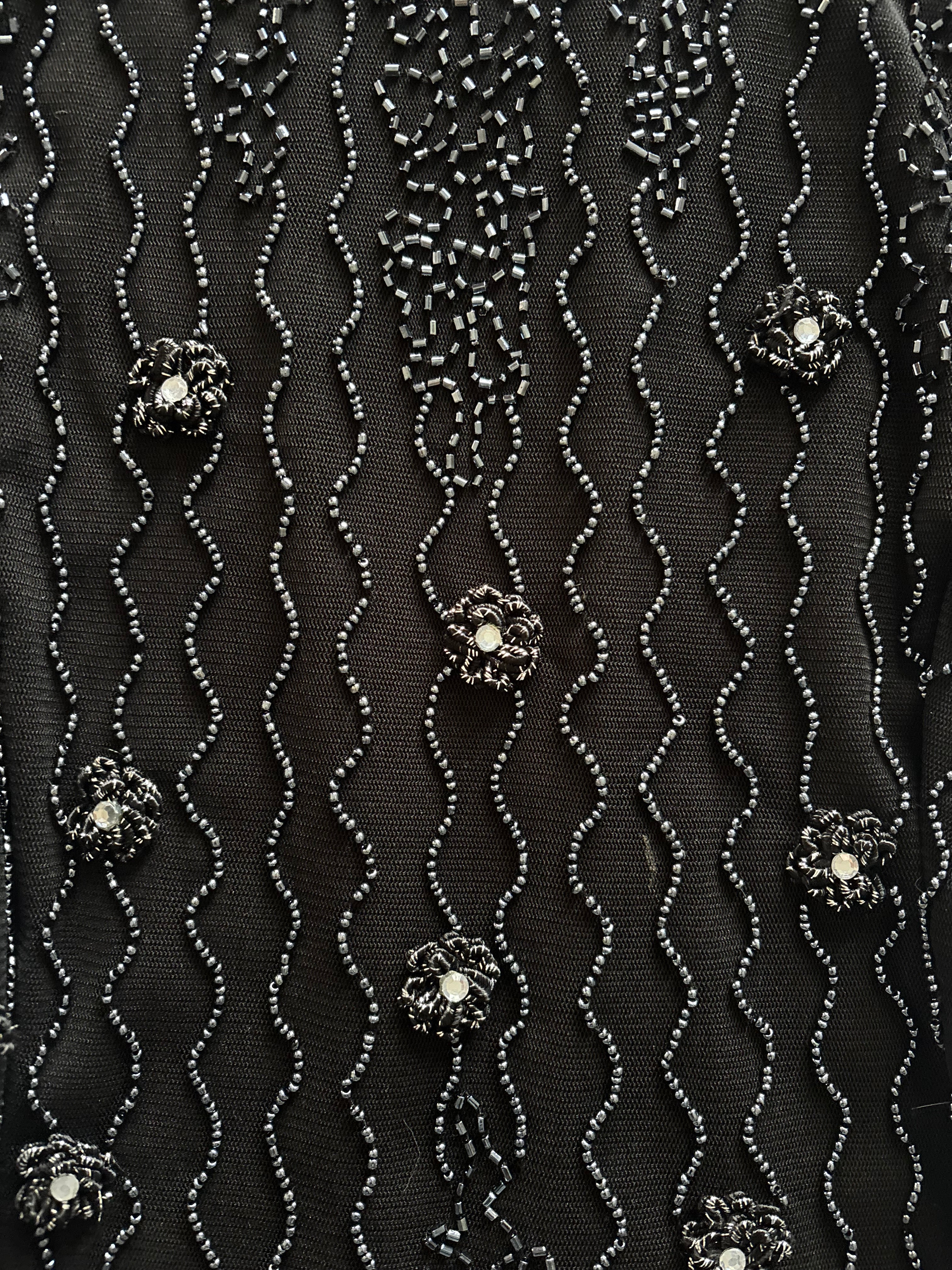 Black & Silver Beaded Sequin Tank Top