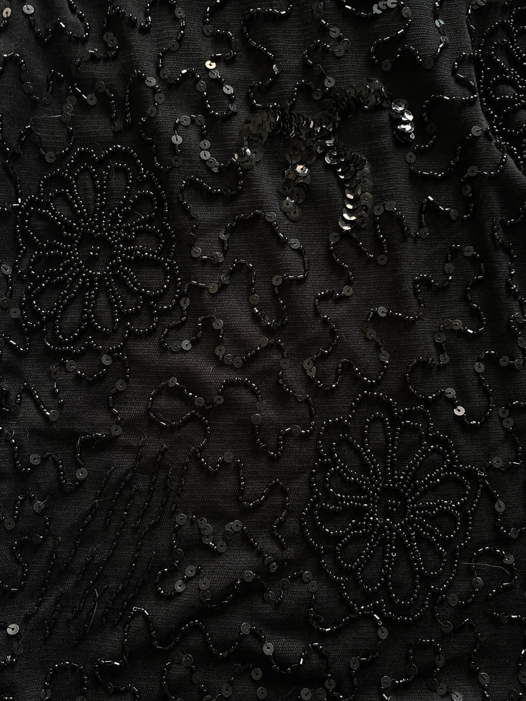 Black Beaded Sequin Tank Top