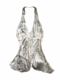 White Floral Sequin Halter Top