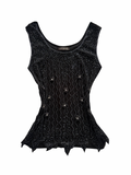 Black & Silver Beaded Sequin Tank Top