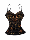 Black Sunrise Beaded Sequin Cami Top