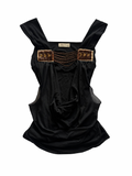 Designer Black Tank Top With Beading