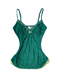 Teal & Green Mesh Cami Top